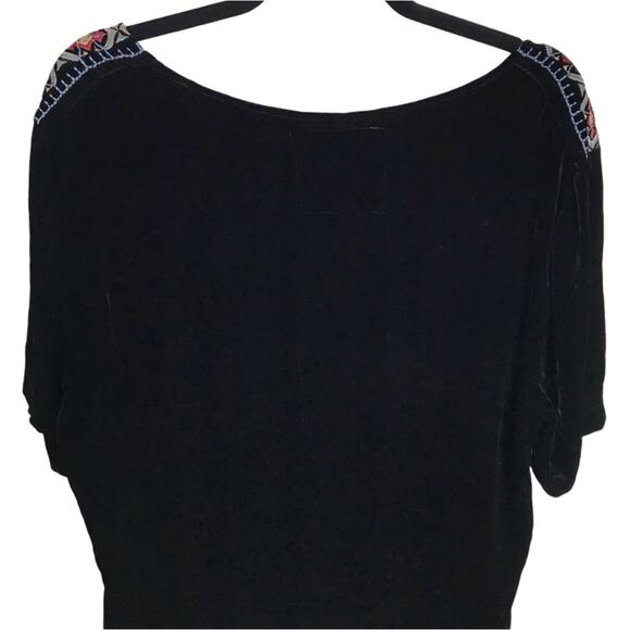Johnny Was JWLA Velvet Floral Embroidered Short Sleeve Flowy Boho Blouse Top 2X - Picture 9 of 12